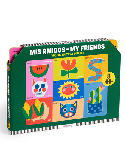 mis amigos-my friends wooden tray puzzle