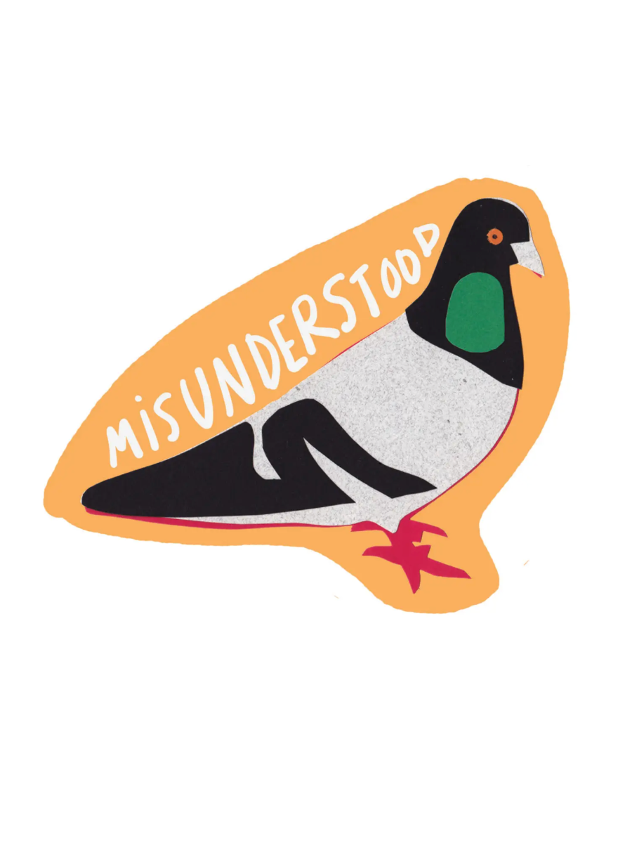 misunderstood pigeon sticker