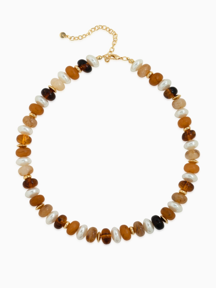 mocha pearl beaded necklace