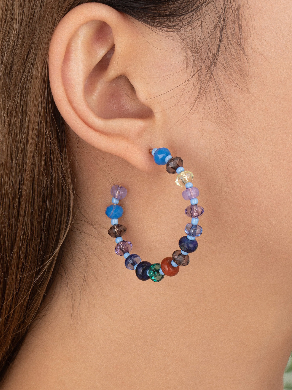 moody beaded hoop earrings