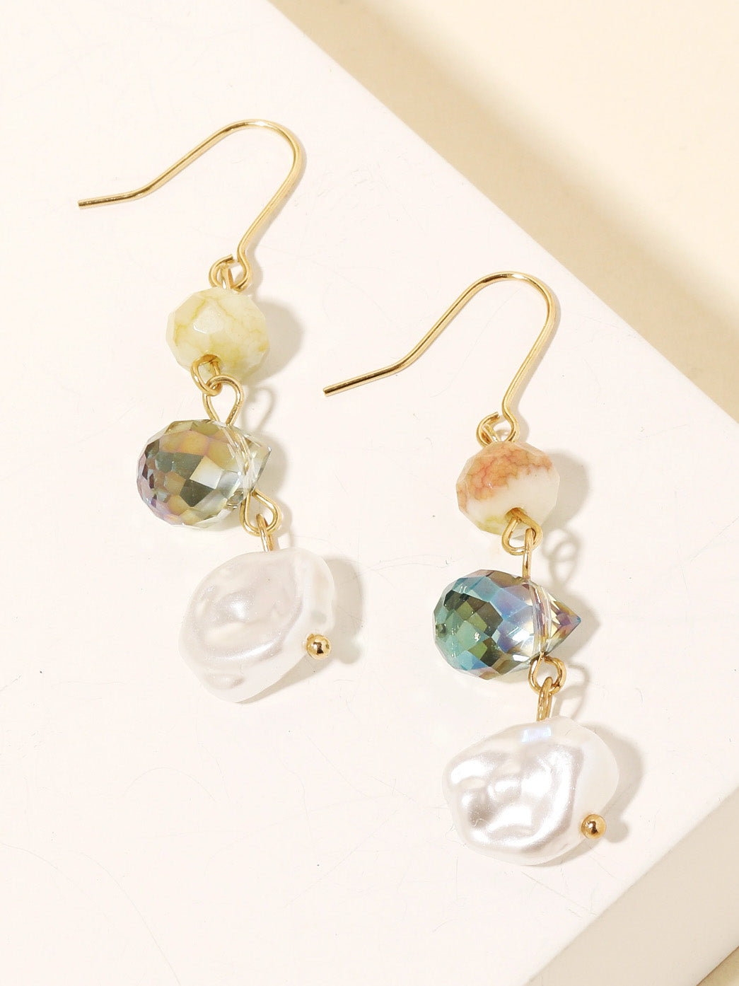 moonlight pearl dangly earrings
