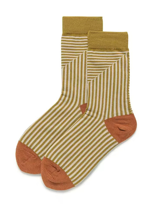 Moss Geometric Stripe Socks