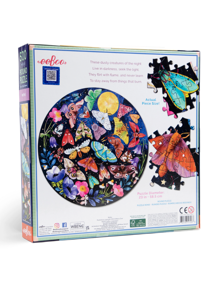 moths 500 piece round puzzle
