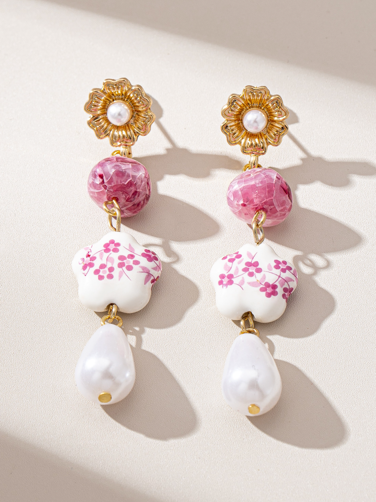 mulberry porcelain drop earrings