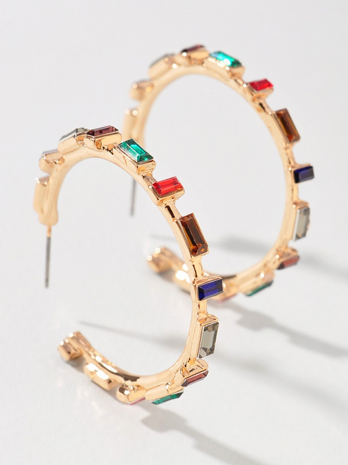 multi crystal gold hoops