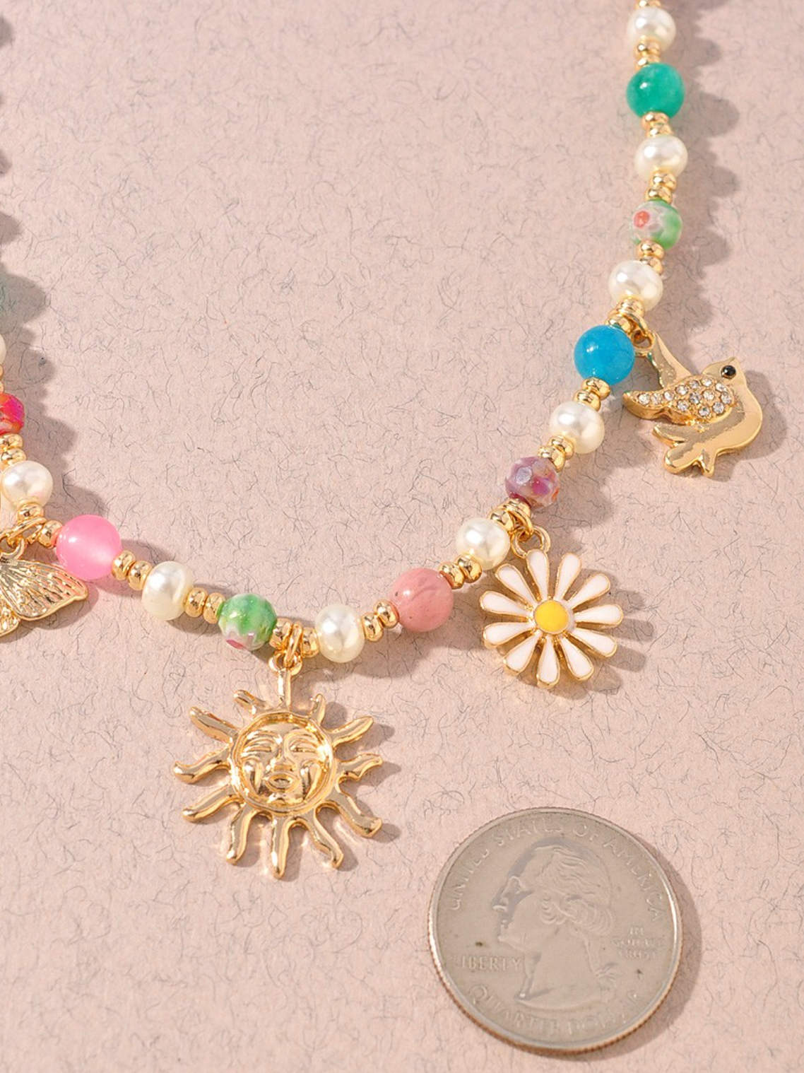 Multi Sun Charm Necklace