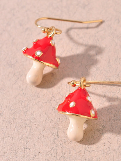 mushroom dangly earrings