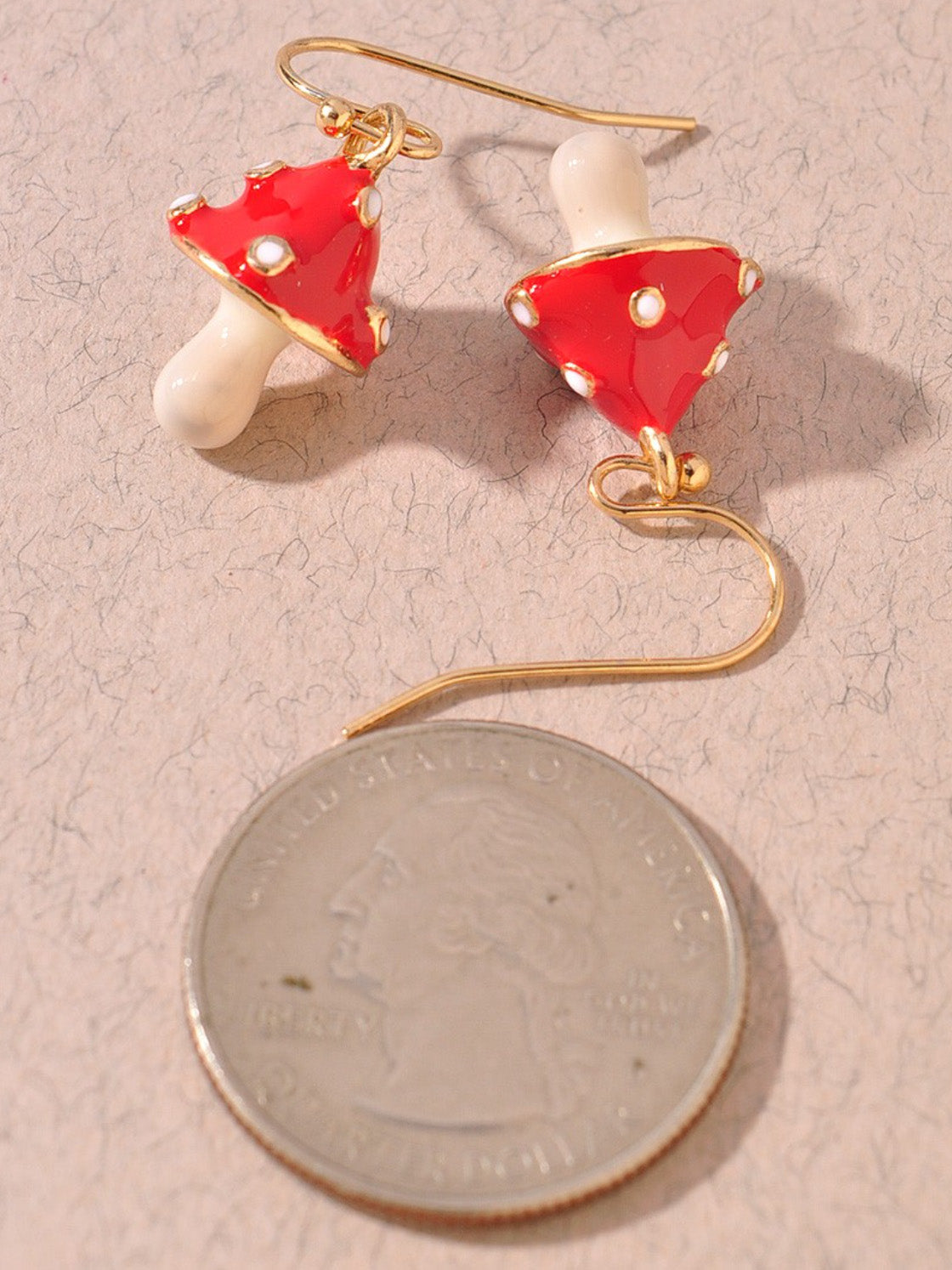 mushroom dangly earrings