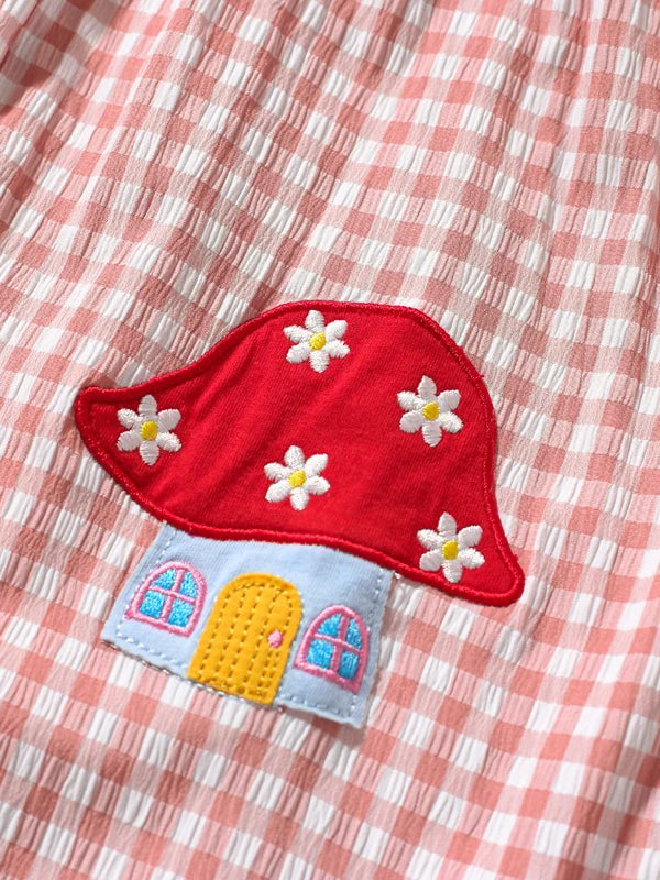 mushroom house gingham dress