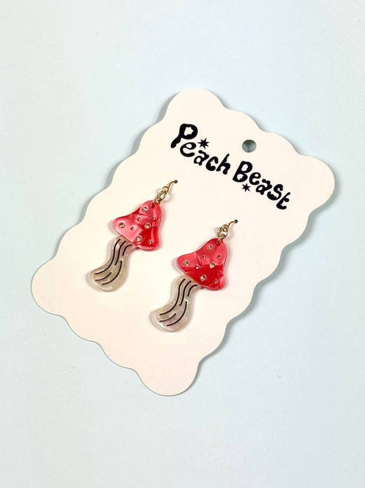 Mushroom statement earrings
