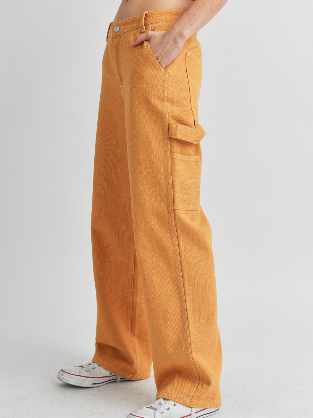 Yellow Linen high waisted pleated Women Dress Pants | Sumissura