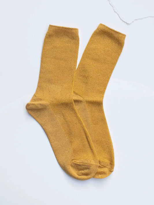 Mustard Glitter Socks