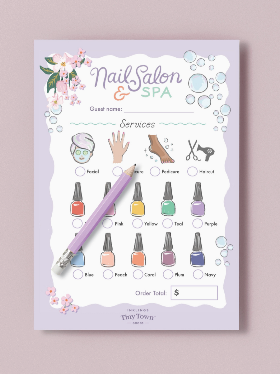 nail salon play notepad