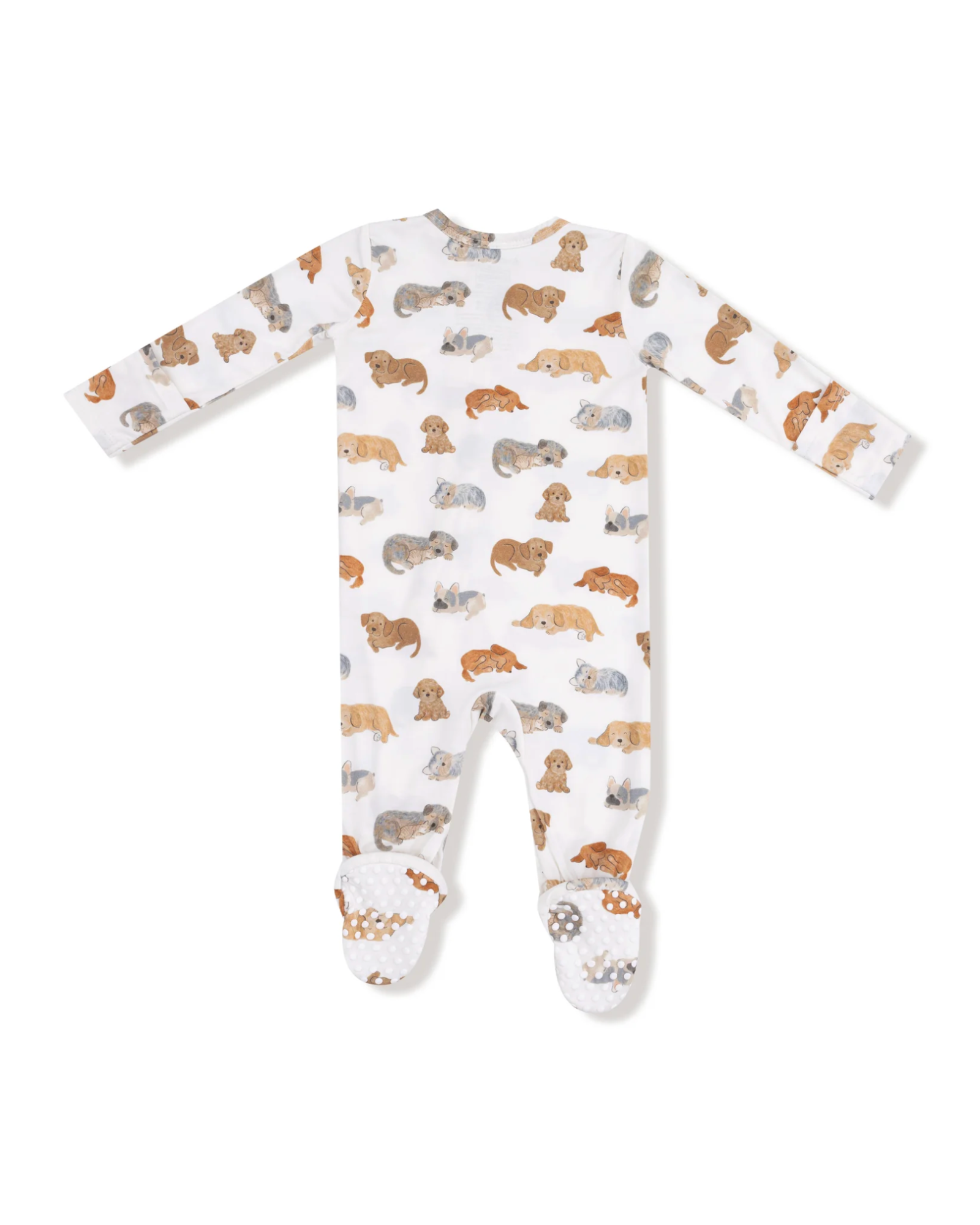napping puppies zipper footie