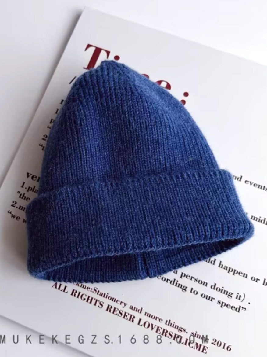 navy blue ribbed toddler beanie