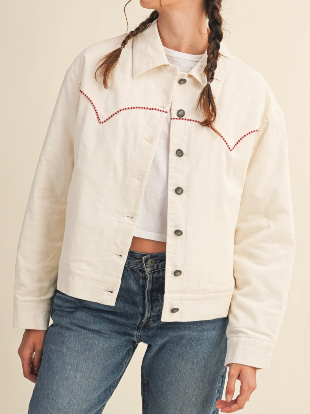 nicole embroidered corduroy jacket