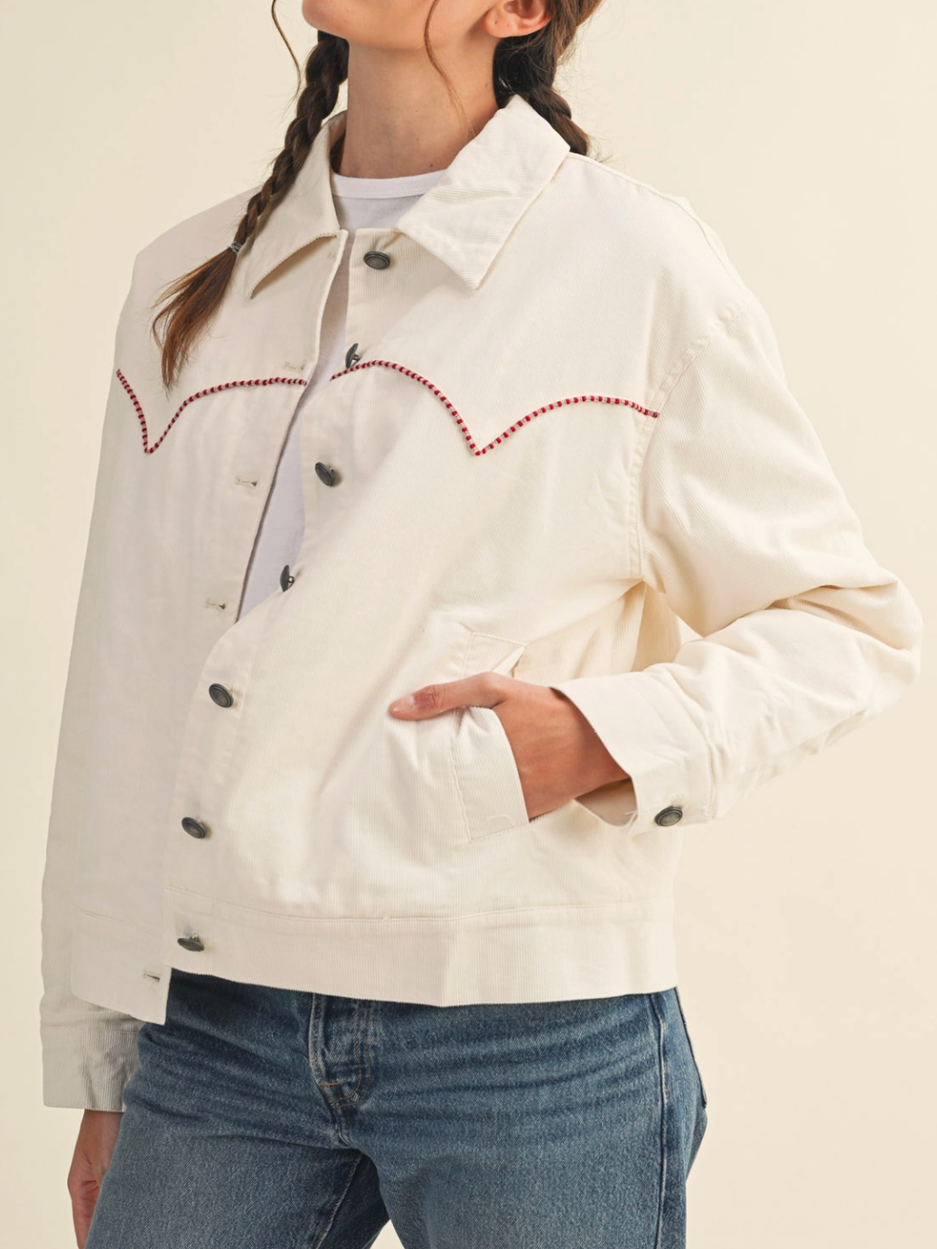 nicole embroidered corduroy jacket