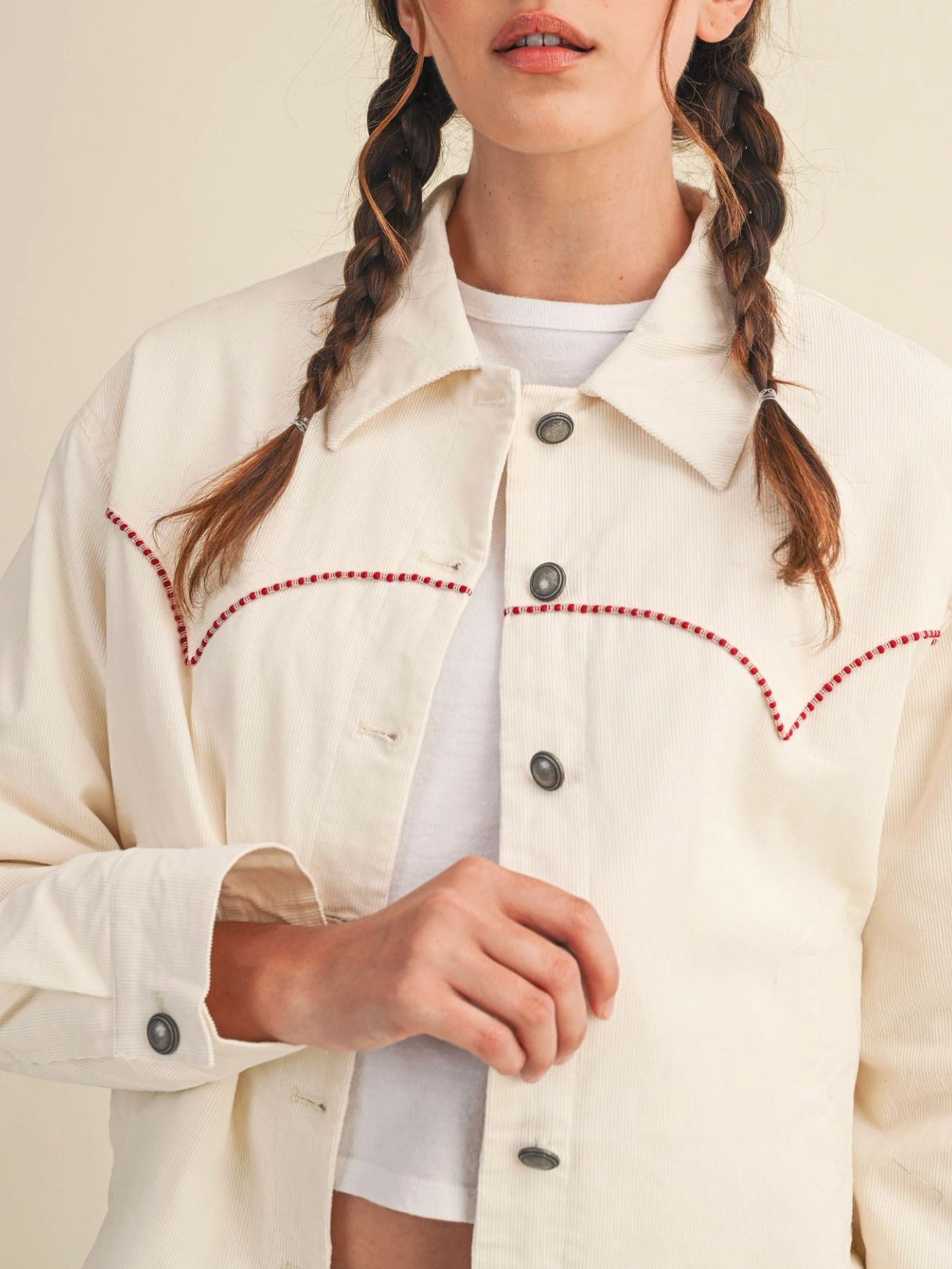 nicole embroidered corduroy jacket