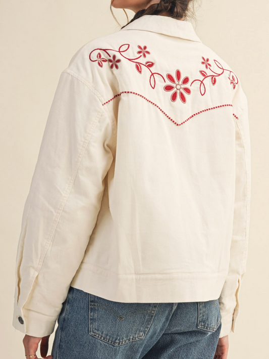 nicole embroidered corduroy jacket