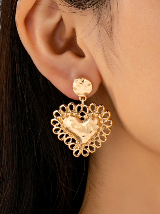 nina heart drop earrings