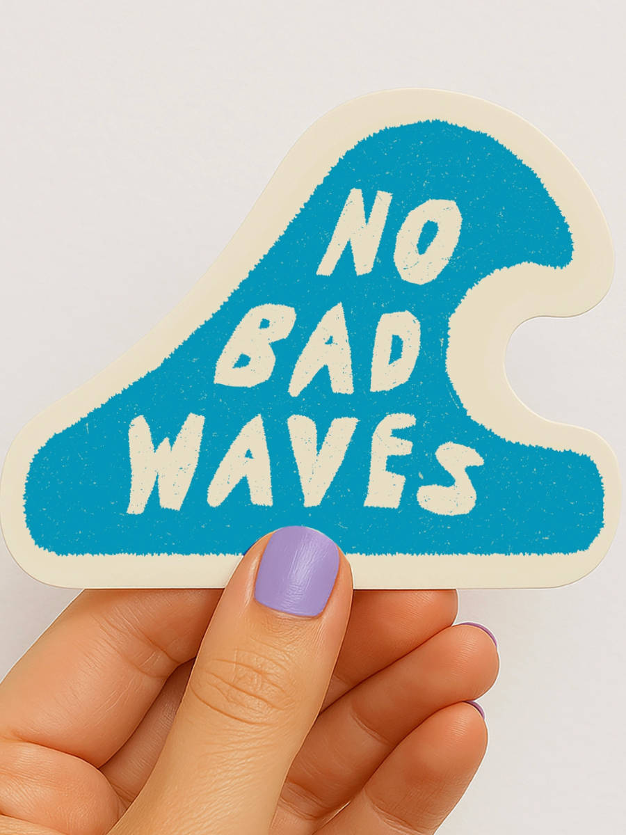 no bad waves sticker