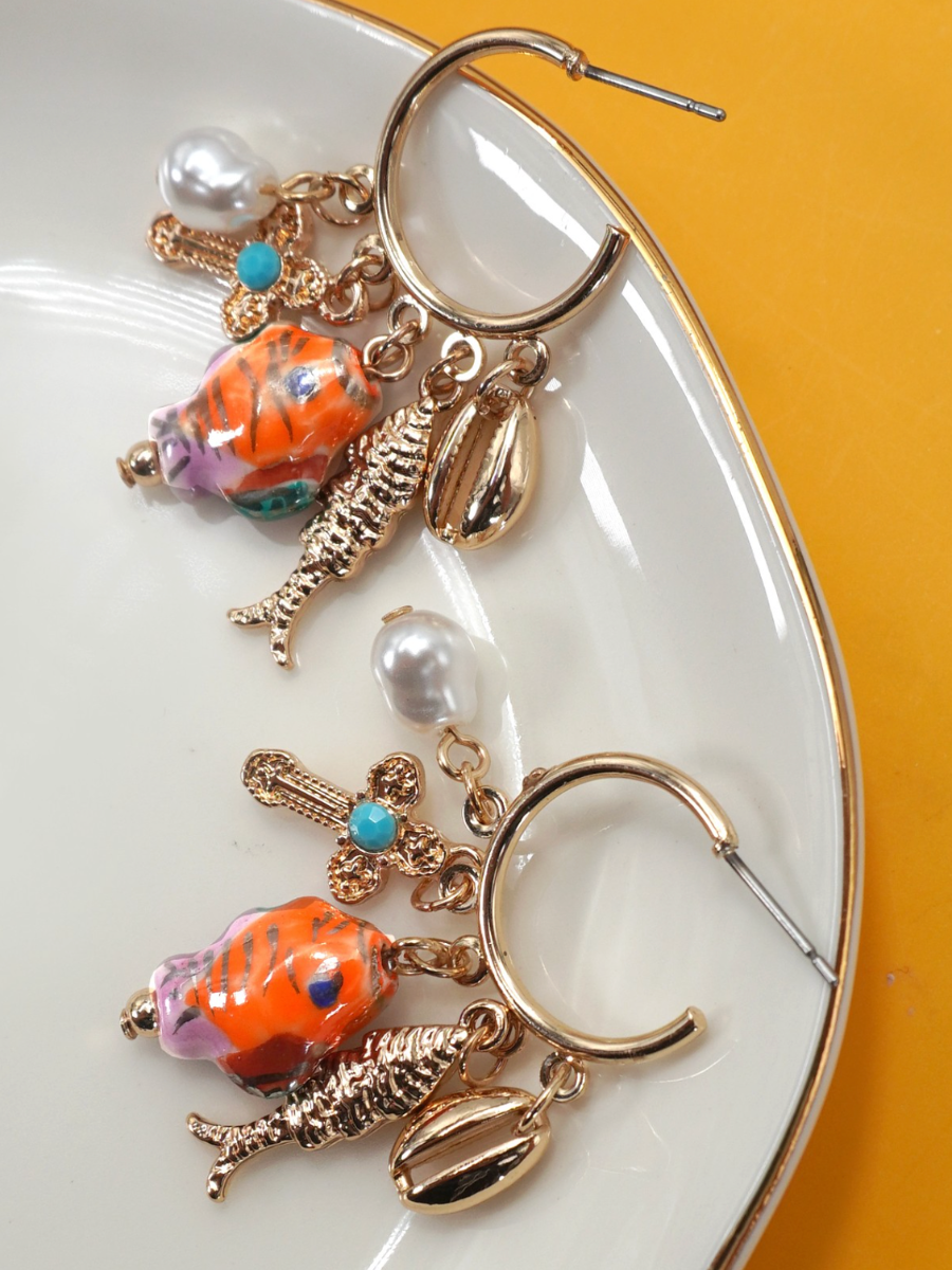 ocean charms hoops