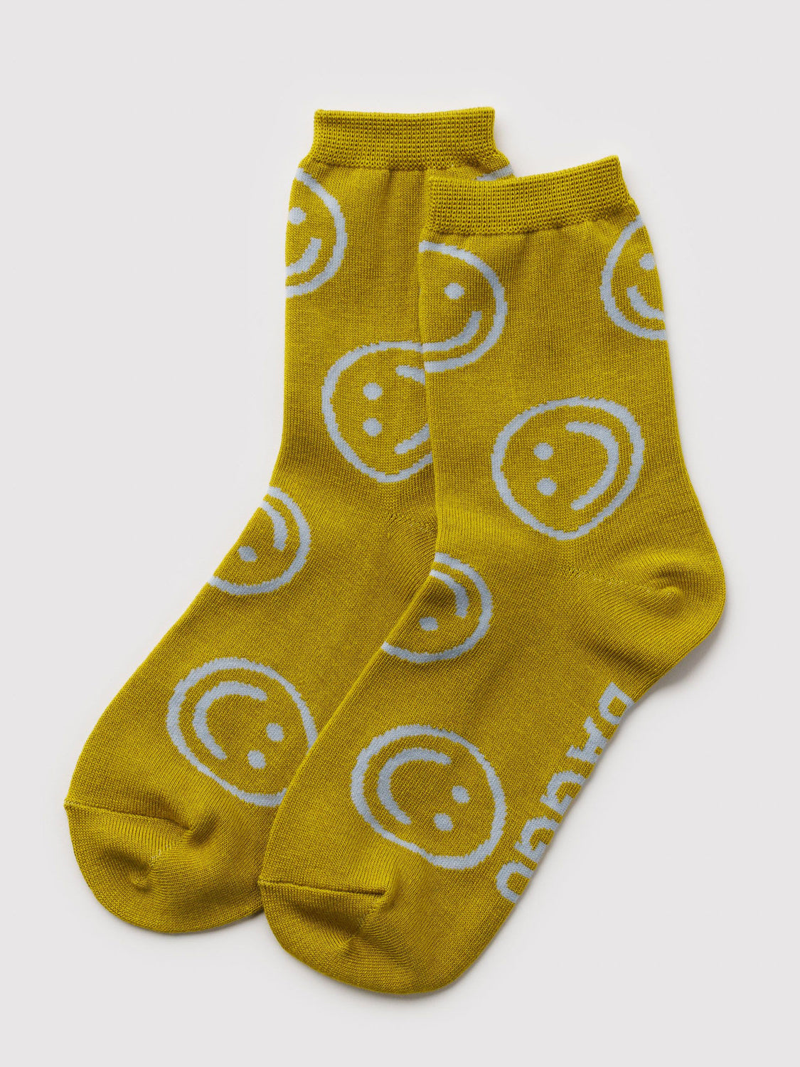 Ochre Happy Crew Socks