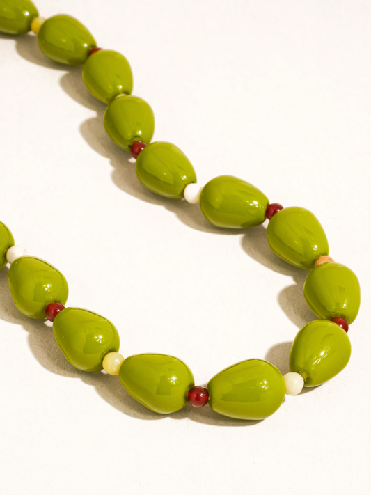 olive beaded necklace