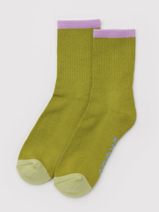 Olive Mix Ribbed Socks