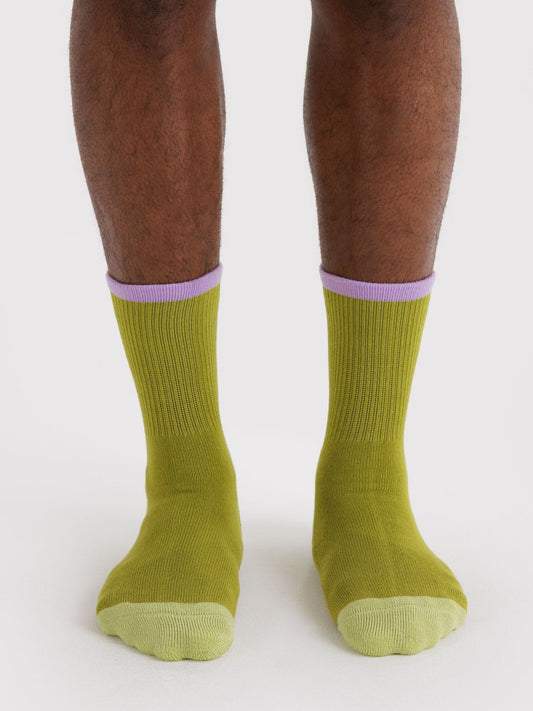 Olive Mix Ribbed Socks