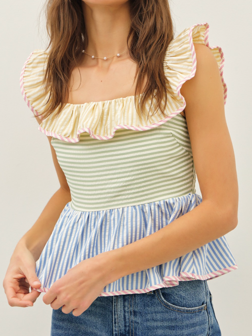 olivia multi ruffle top