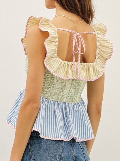 olivia multi ruffle top