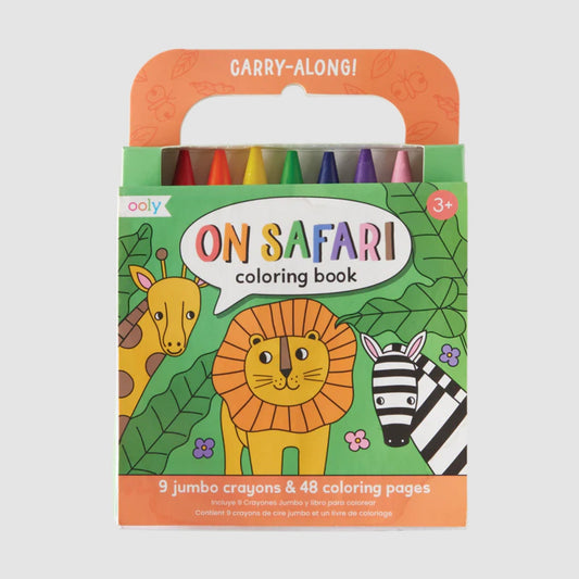 on safari carry along coloring book