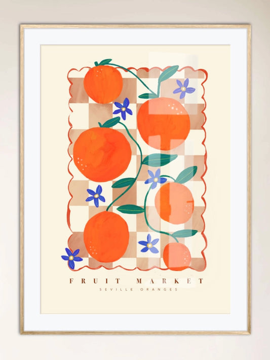 orange fruit market print