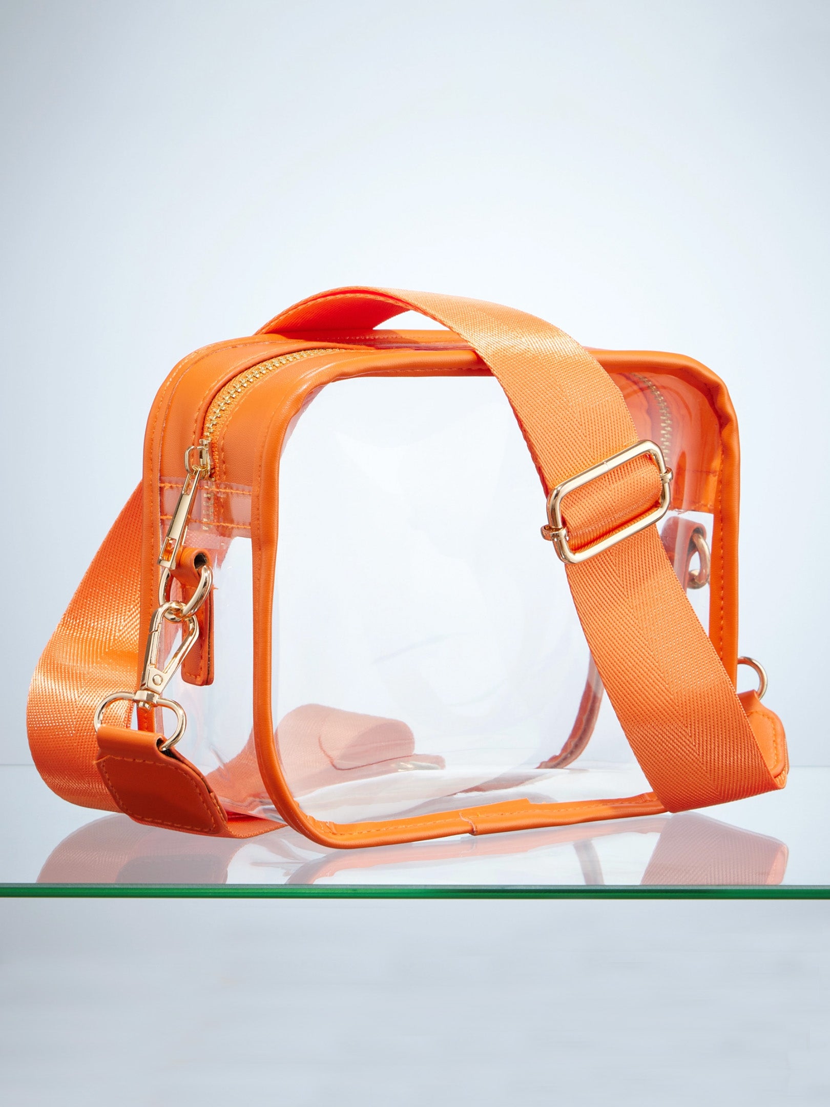 orange game day clear crossbody bag