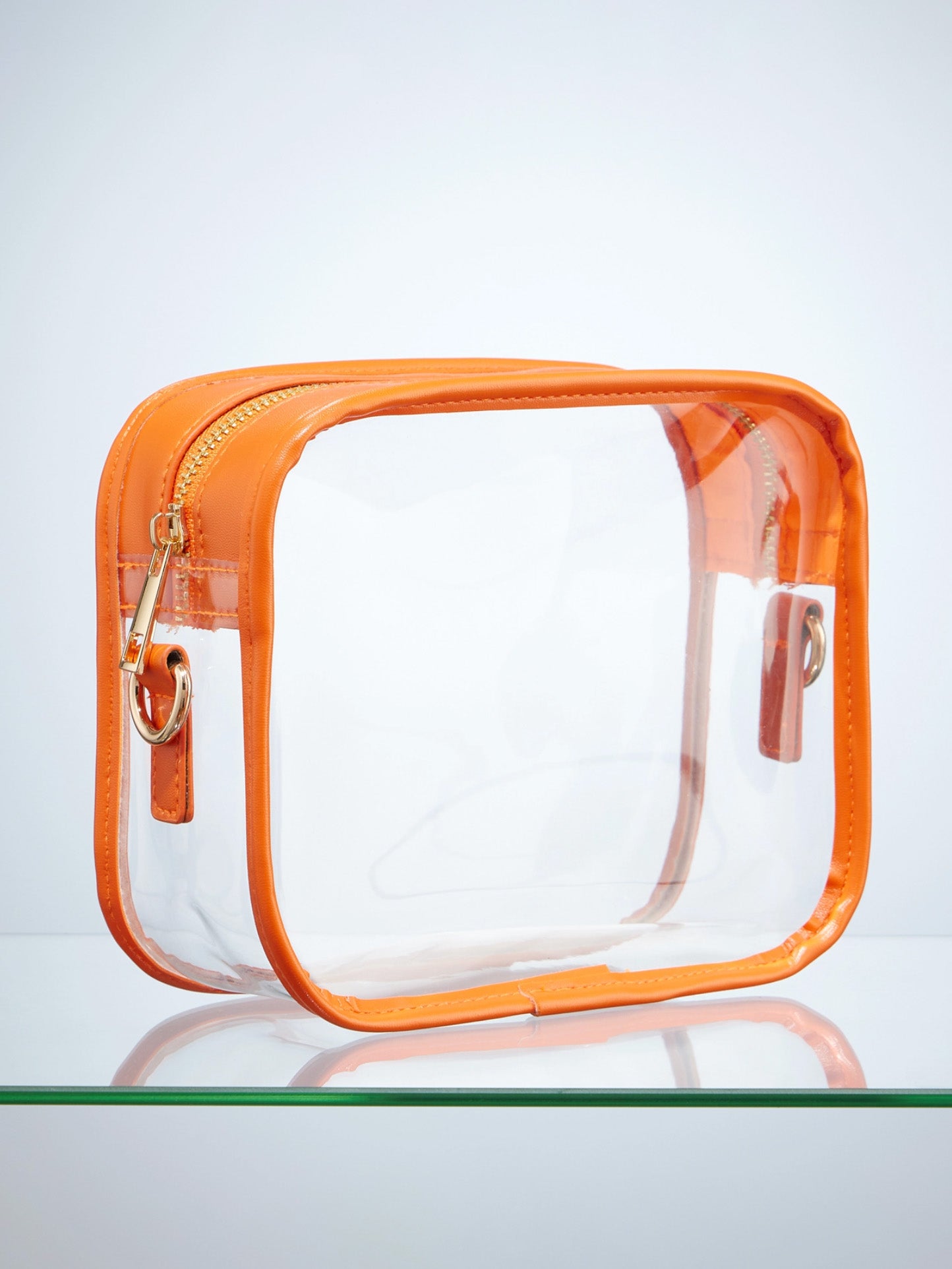 orange game day clear crossbody bag