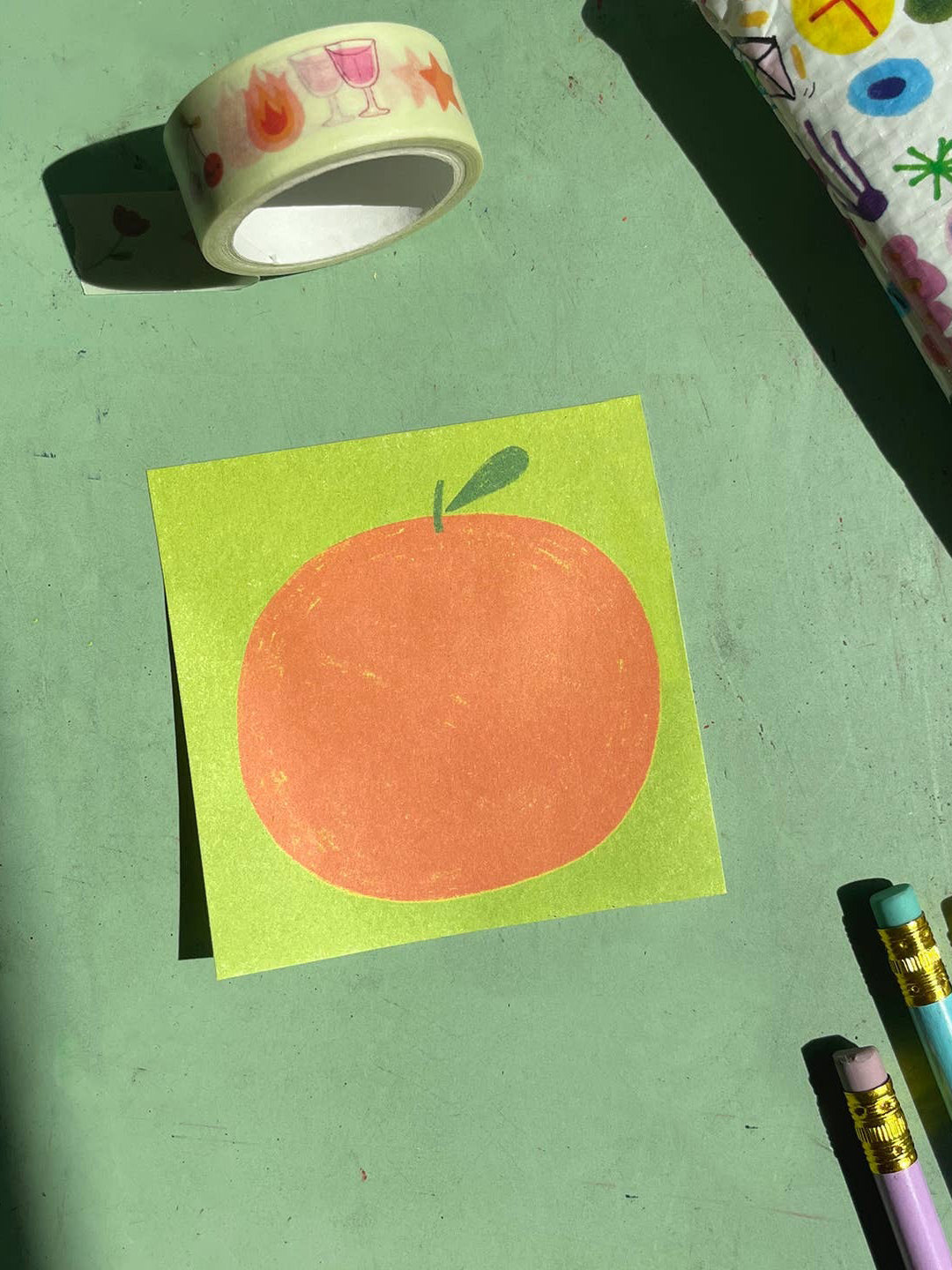 Orange Sticky Notepad