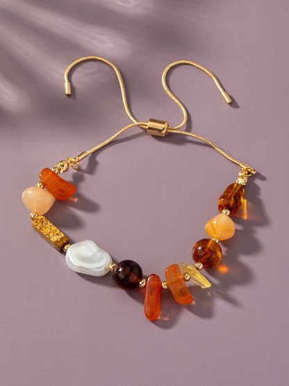 orange stone adjustable bracelet