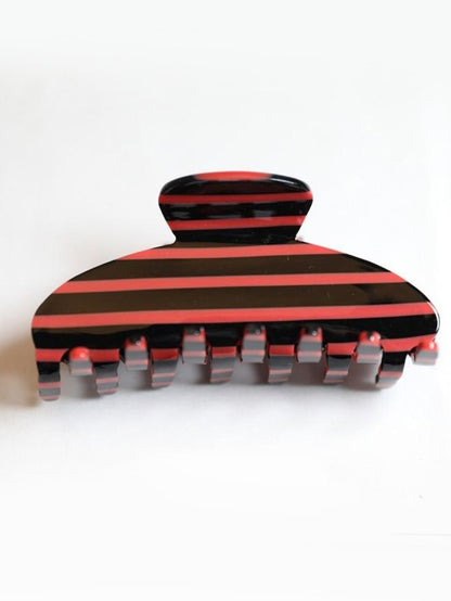 Orange Stripe Hair Claw Clip