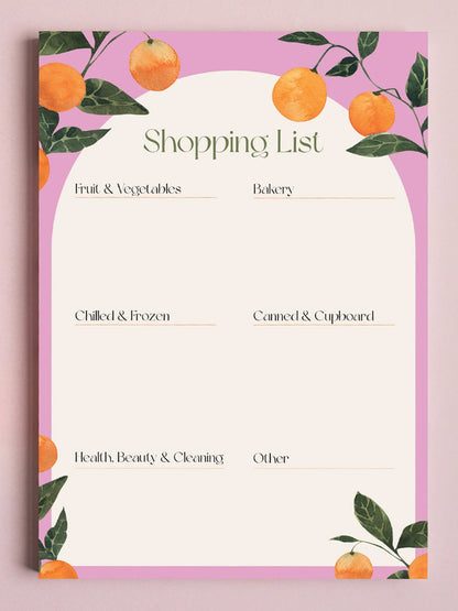 orangerie shopping list pad