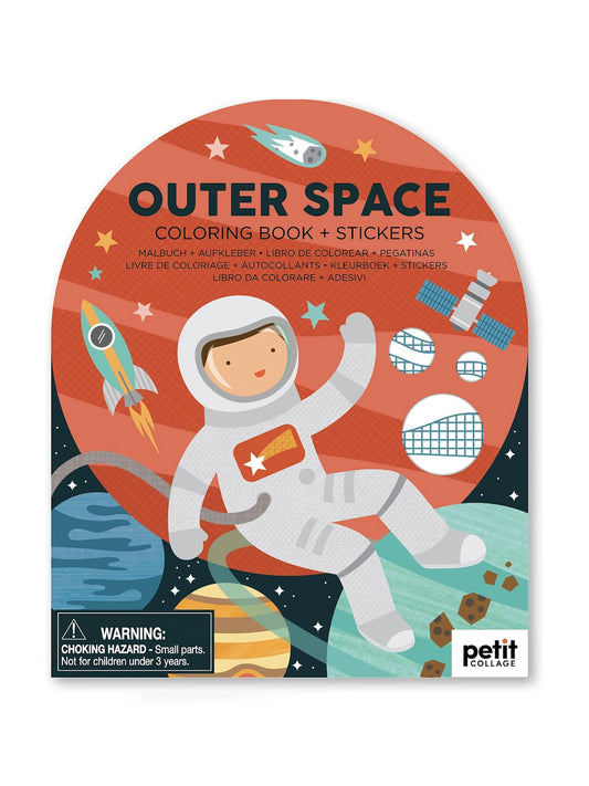 Outer Space Coloring Book + Stickers