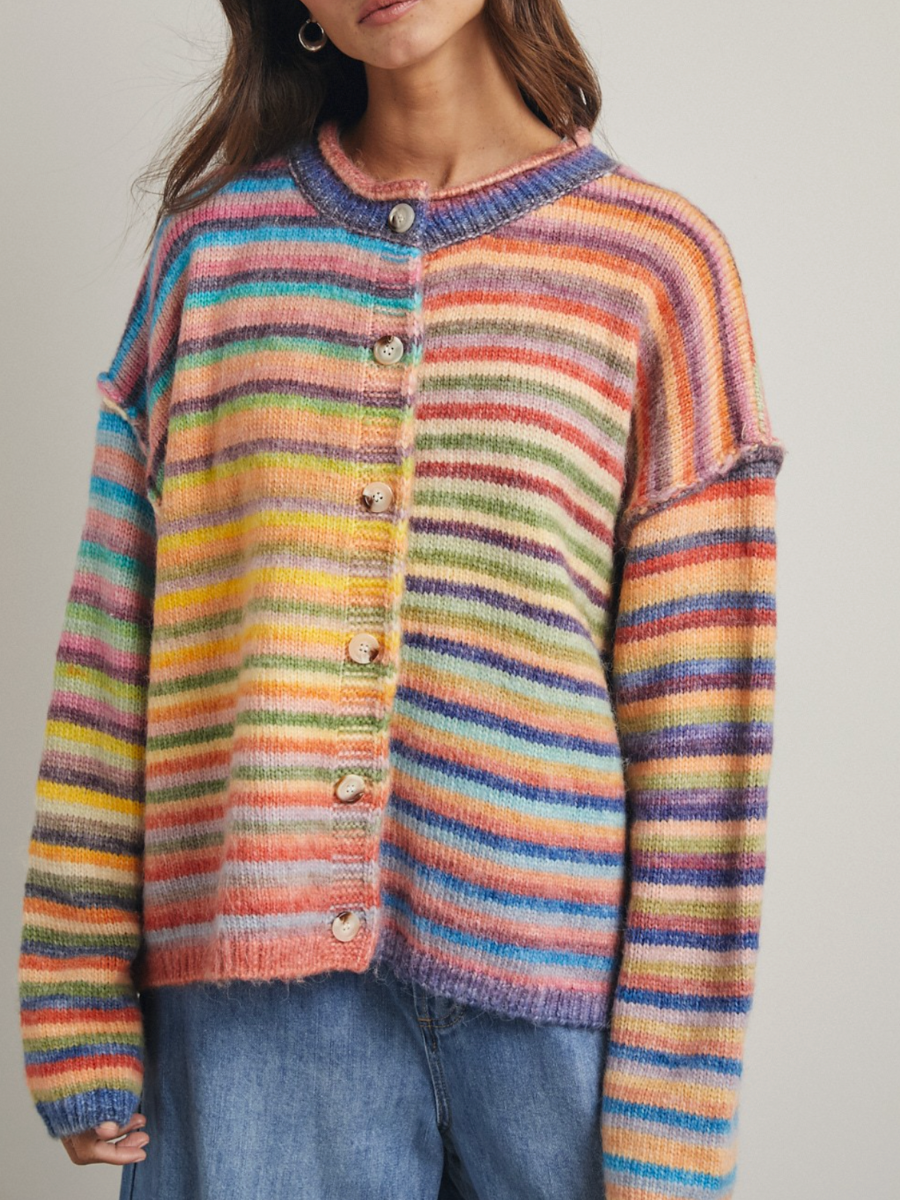 Over The Rainbow Striped Cardigan