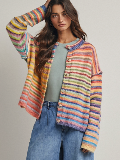 Over The Rainbow Striped Cardigan