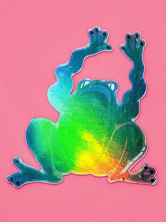 panic frog holographic sticker