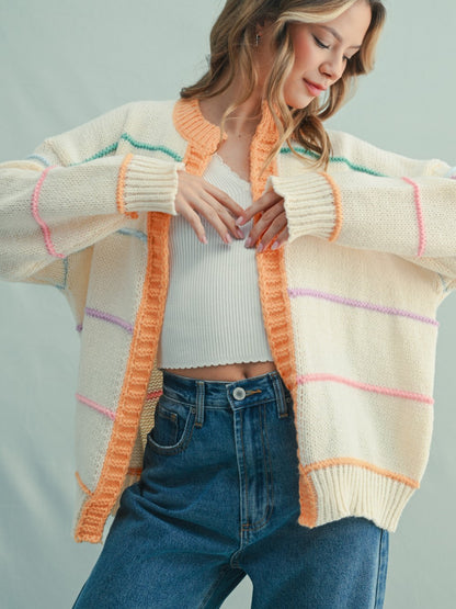 Pastel Rainbow Stripe Cardigan