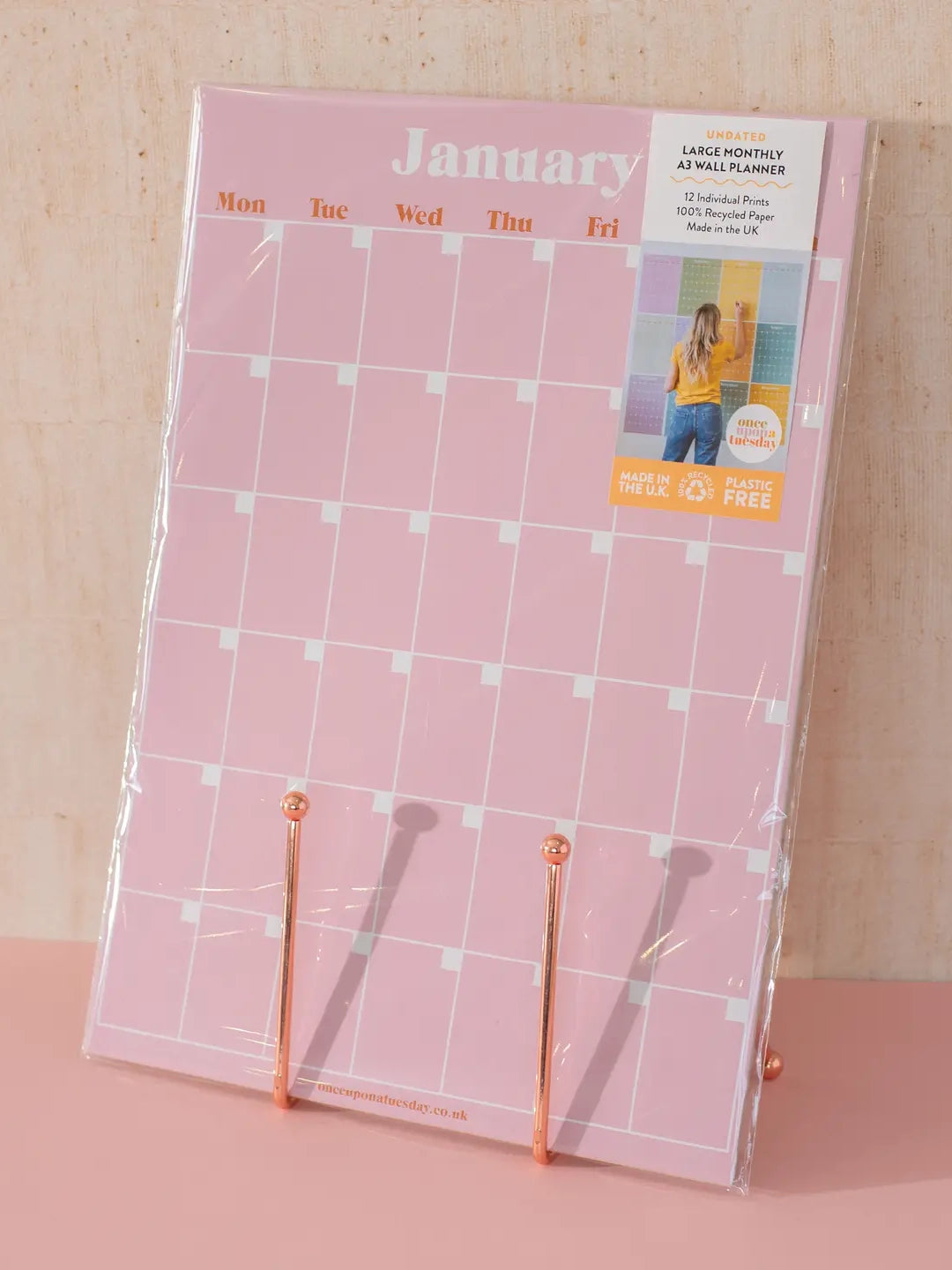 Pastels Monthly Undated A3 Wall Calendar
