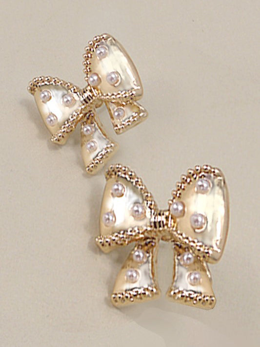 Pearl Bow Earrings
