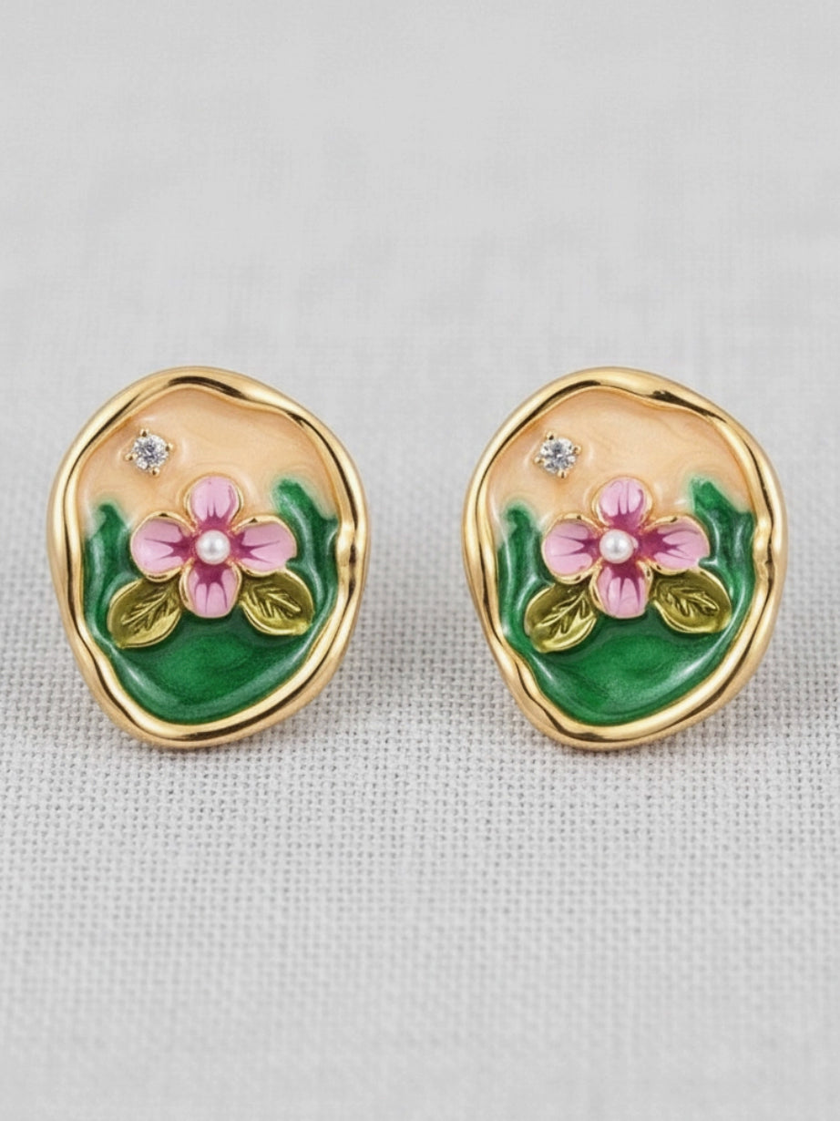 Baroque Pearl Flower Earrings