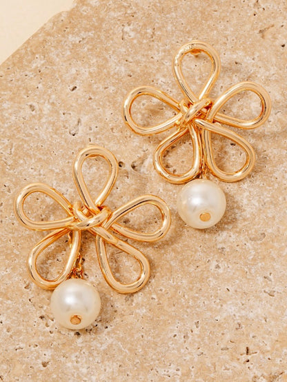 pearl flower power earrings