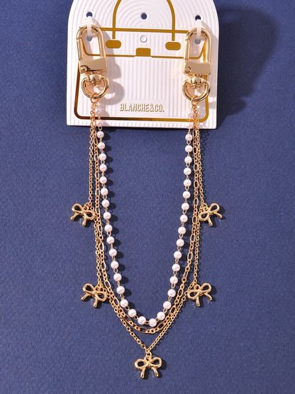 pearly bows bag charm